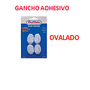 GANCHO ADHESIVO OVALADO MEDIANO X 4 PIEZAS