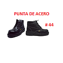 BOTA CUERO STRONG # 44 P/ACERO BOTIN-NEGRO***