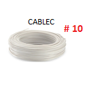 CABLE SOLIDO # 10  BLANCO - 50 MTS