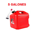 ENVASE ROJO PARA COMBUSTIBLE/GASOLINA 5 GL