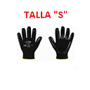 GUANTES NEGROS PALMA NITRILO  -  COMANDO  TALLA S