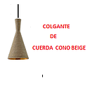 LAMPARA COLGANTE DE CUERDA CONO BEIGE (IL010720)