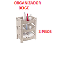 ORGANIZADOR RATAN 3 PISOS BEIGE