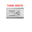 TOMACO + INTERRUPTOR 125/250V PLATEADO AQUA MAVIJU