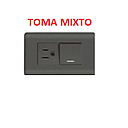 TOMACO + INTERRUPTOR 125/250V NEGRO AQUA MAVIJU