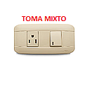 TOMA + INTERRUPTOR  VETO PLATA BEIGE