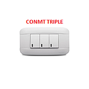 CONMUTADOR VETO PLATA BLANCO / 3 SERVICIOS