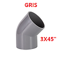 [C3X45G] CODO 75 X 45 GRIS / PLOMO