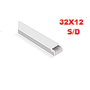 [CANALETA-305] CANALETA 32X12 SIN DIVISION DX BLANCA (2MTS)