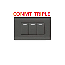 [CONMU-602] CONMUTADOR TRIPLE 125/250V NEGRO AQUA MAVIJU (10 años garantía fab)