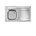 [FREG-205] FREGADERO SOBREPUESTO 1 POZO FALDON/DERECHO FOSET CON DESAGUE (100X50)