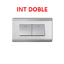 [INTE-551] INTERRUPTOR DOBLE 125/250V PLATEADO AQUA MAVIJU