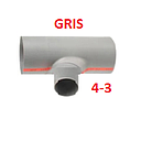 [T4-3G] TEE 110MM - 75MM GRIS / PLOMO