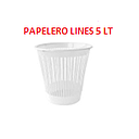 [TACHO-220] TACHO PAPELERO LINES 5 LT BLANCO
