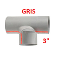 [TEE3G] TEE 75MM GRIS / PLOMO