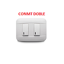 [VP-005] CONMUTADOR VETO PLATA BLANCO / 2 SERVICIOS