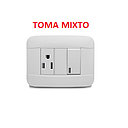 [VP-007] TOMA + INTERRUPTOR  VETO PLATA BLANCO